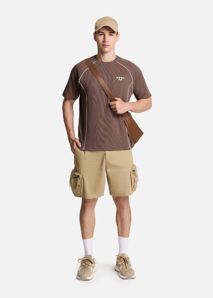 Áo Thun Ribbing Mềm Mại Bền Bỉ Seventy Seven 043 Nâu