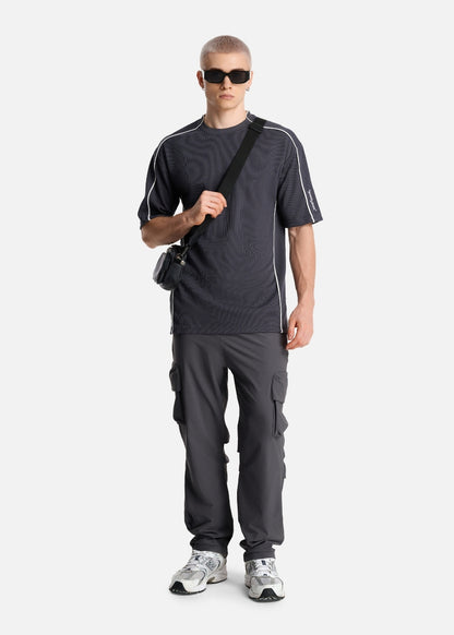 Áo Thun Tay Ngắn Waffle Co Giãn Seventy Seven 044 Xám Đậm