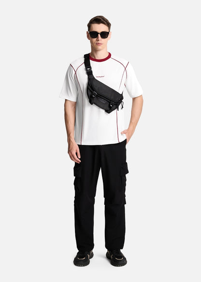 Áo Thun Waffle Line Art Co Giãn Seventy Seven 046 Trắng