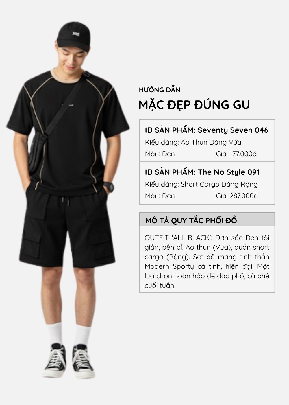 Áo Thun Waffle Line Art Co Giãn Seventy Seven 046 Đen