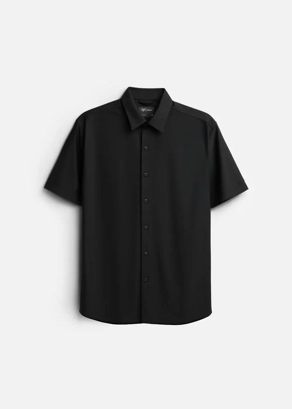 Sơ Mi Tay Ngắn AirDry™ Nhẹ Co Giãn Thoát Nhiệt Tốt Seventy Seven 054 Màu Đen Dáng Vừa Vặn F3