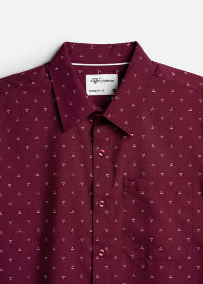 Áo Sơ Mi Tay Ngắn Siêu Mịn Seventy Seven 060 Đỏ Đậm