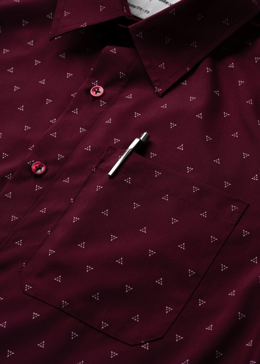 Áo Sơ Mi Tay Ngắn Siêu Mịn Seventy Seven 060 Đỏ Đậm