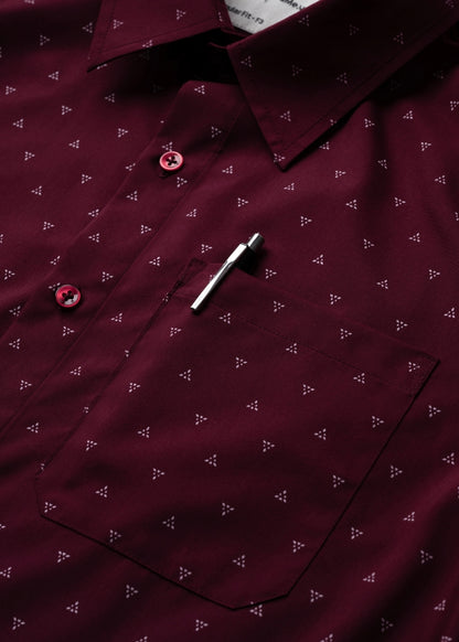 Áo Sơ Mi Tay Ngắn Siêu Mịn Seventy Seven 060 Đỏ Đậm