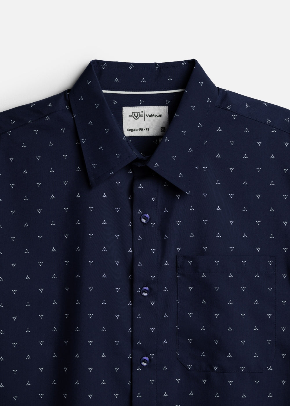 Áo Sơ Mi Tay Ngắn Siêu Mịn Seventy Seven 060 Xanh Dương Đậm