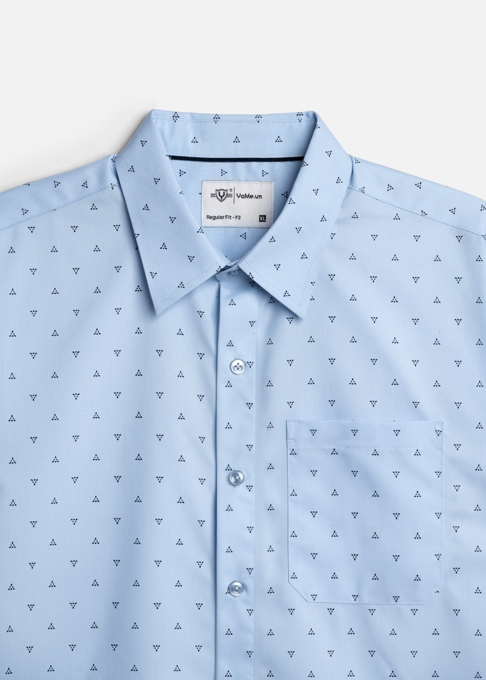 Áo Sơ Mi Tay Ngắn Siêu Mịn Seventy Seven 060 Xanh Dương Nhạt