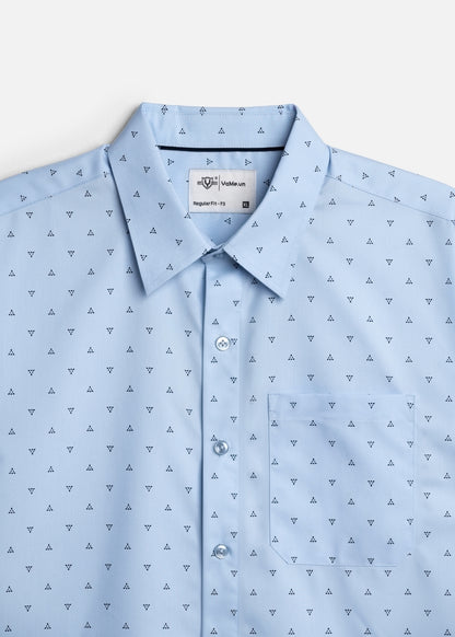 Áo Sơ Mi Tay Ngắn Siêu Mịn Seventy Seven 060 Xanh Dương Nhạt