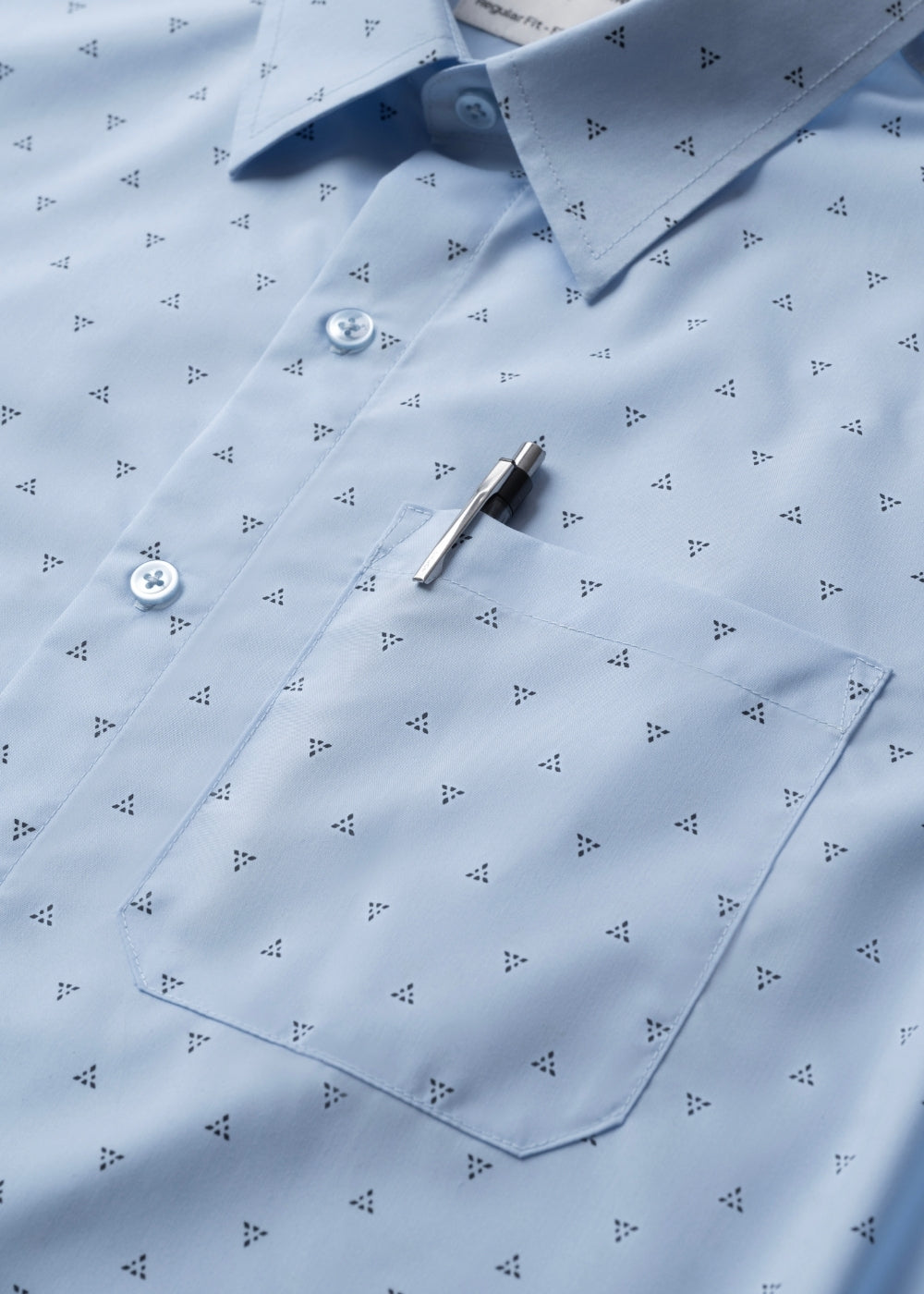 Áo Sơ Mi Tay Ngắn Siêu Mịn Seventy Seven 060 Xanh Dương Nhạt