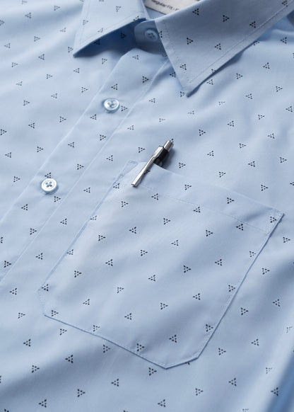 Áo Sơ Mi Tay Ngắn Siêu Mịn Seventy Seven 060 Xanh Dương Nhạt