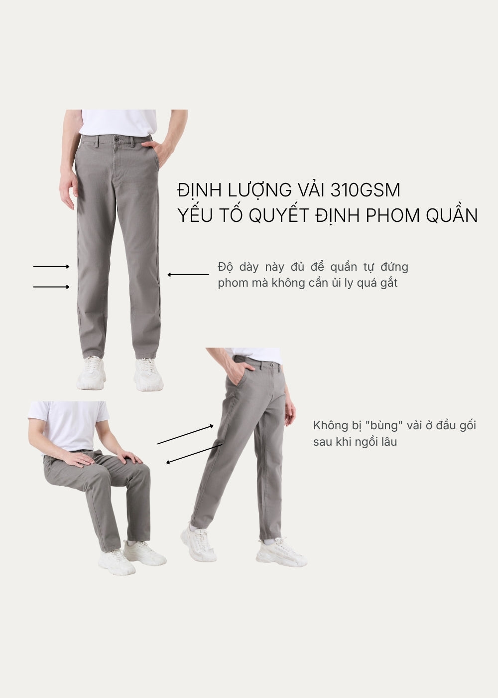 Quần Kaki Chinos Co Giãn Thoáng Mát The Minimalist 023 Xám Đậm