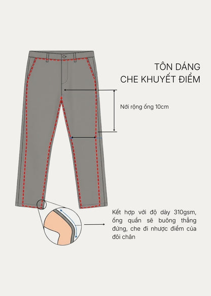Quần Kaki Chinos Co Giãn Thoáng Mát The Minimalist 023 Xám Đậm