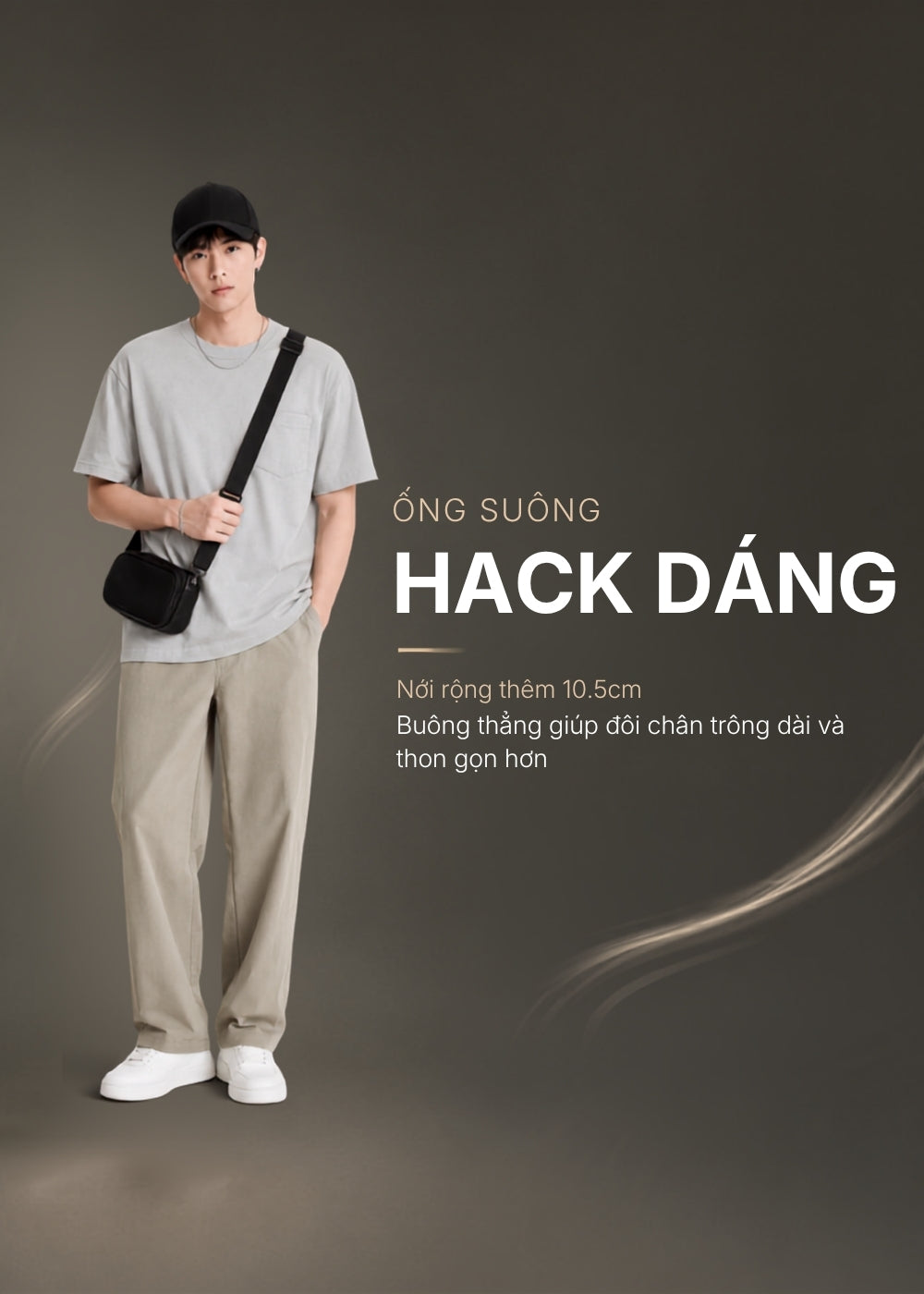 Quần Easy Pant Loose Fit AirDry™ Vải Mỏng Nhẹ Thoáng Mát The No Style 227 Màu Xám Dáng Rộng Rãi F4