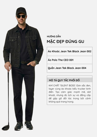 Quần Jean ColorLock™ Giữ Màu Đen Sâu Lâu Bạc Màu Tek Black Jean 004 Màu Đen Dáng Ôm Vừa F2