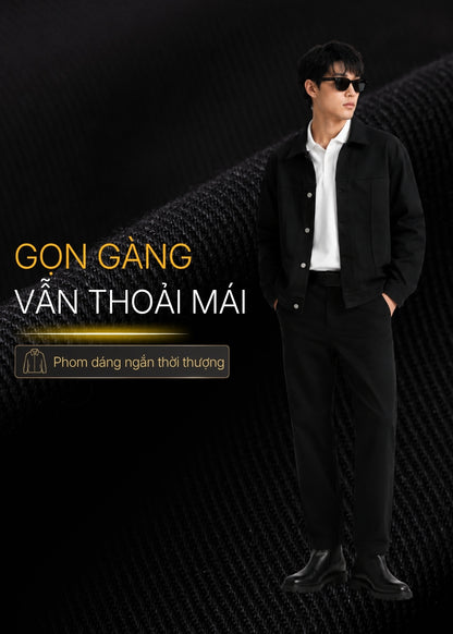 Áo Khoác Jean ColorLock™ Giữ Màu Đen Sâu Lâu Bạc Màu Tek Black Jean 003 Màu Đen Dáng Vừa Vặn F3