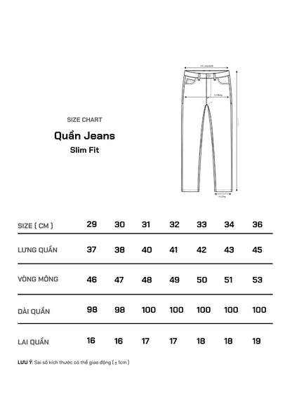 Quần Jeans Slim Fit Tek Black Jean 004 Đen