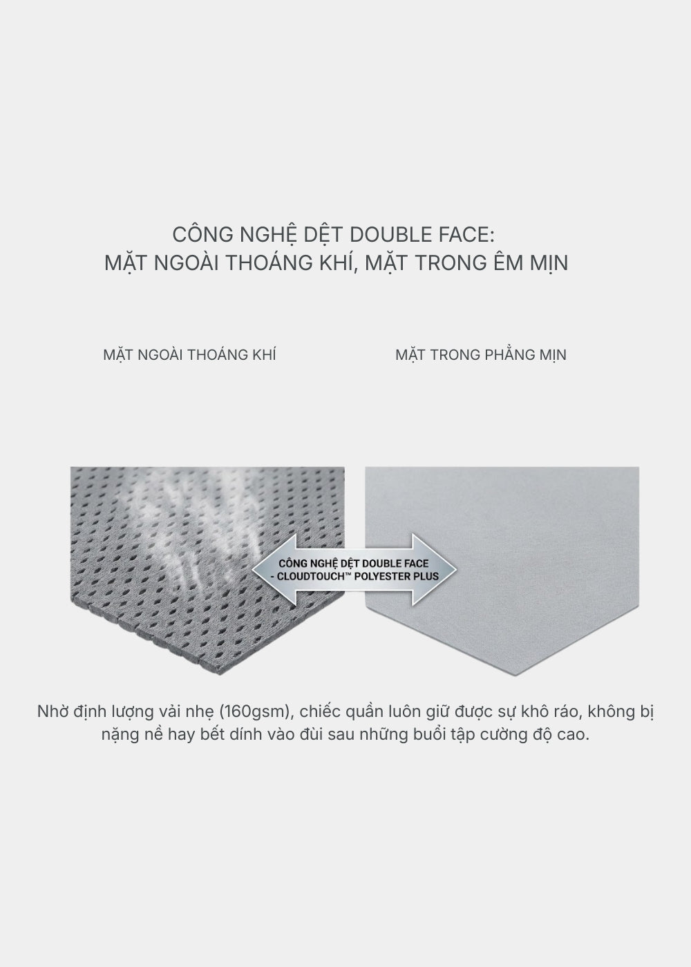 Quần Đùi Thể Thao 9 Inch CloudTouch™ Vải Dệt Vân Hình Thoi Mềm Nhẹ Nhanh Khô The Beginner 010 Màu Xám Dáng Vừa Vặn F3