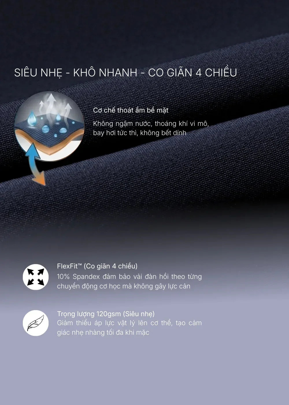 Quần Đùi Thể Thao AirDry™ Vải Mỏng Nhẹ Không Bết Dính Mồ Hôi The Beginner 017 Màu Đen Dáng Vừa Vặn F3