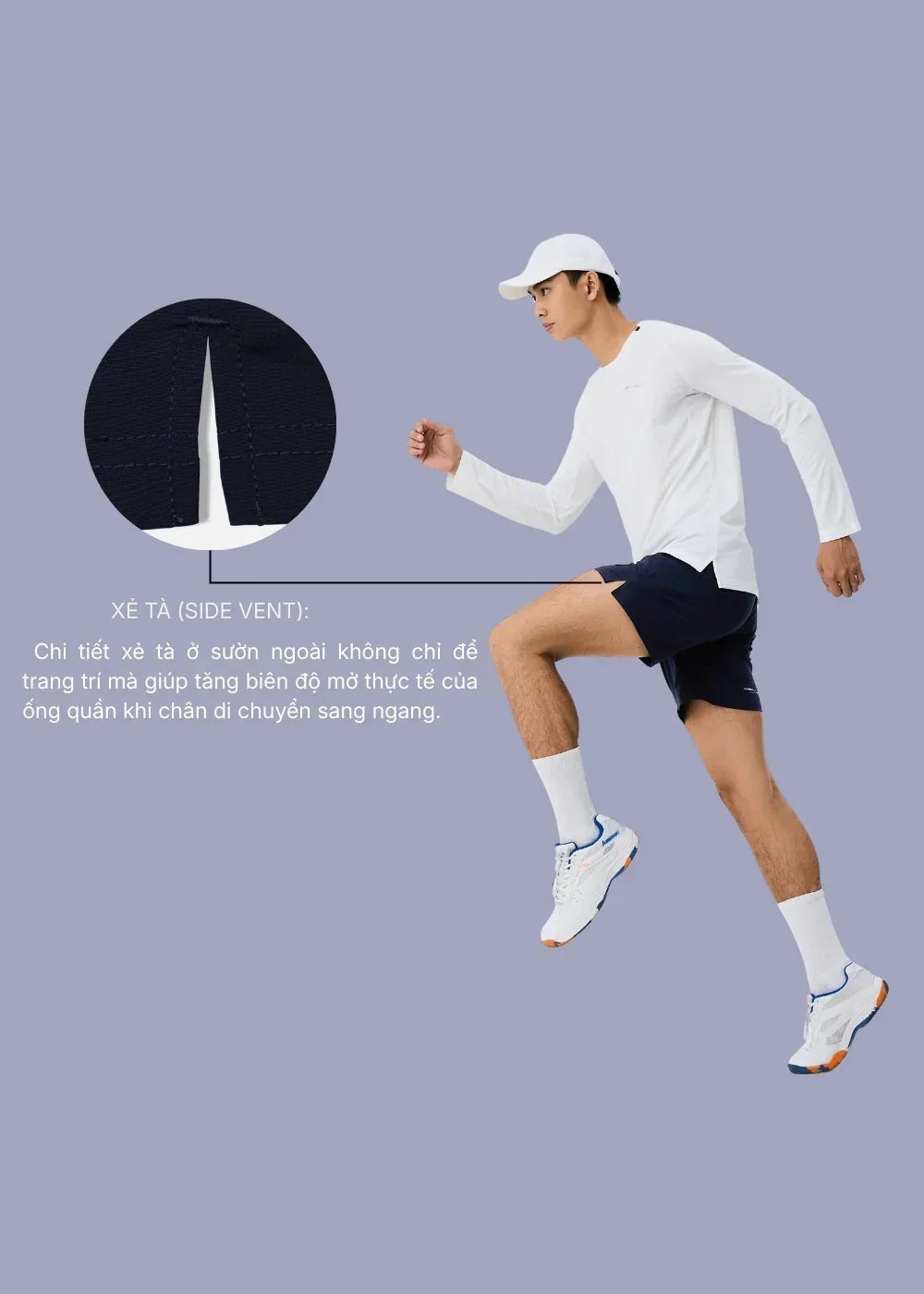 Quần Đùi Thể Thao AirDry™ Vải Mỏng Nhẹ Không Bết Dính Mồ Hôi The Beginner 017 Màu Đen Dáng Vừa Vặn F3