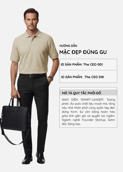 Quần Tây Smart Casual Ít Nhăn The CEO 018 Đen