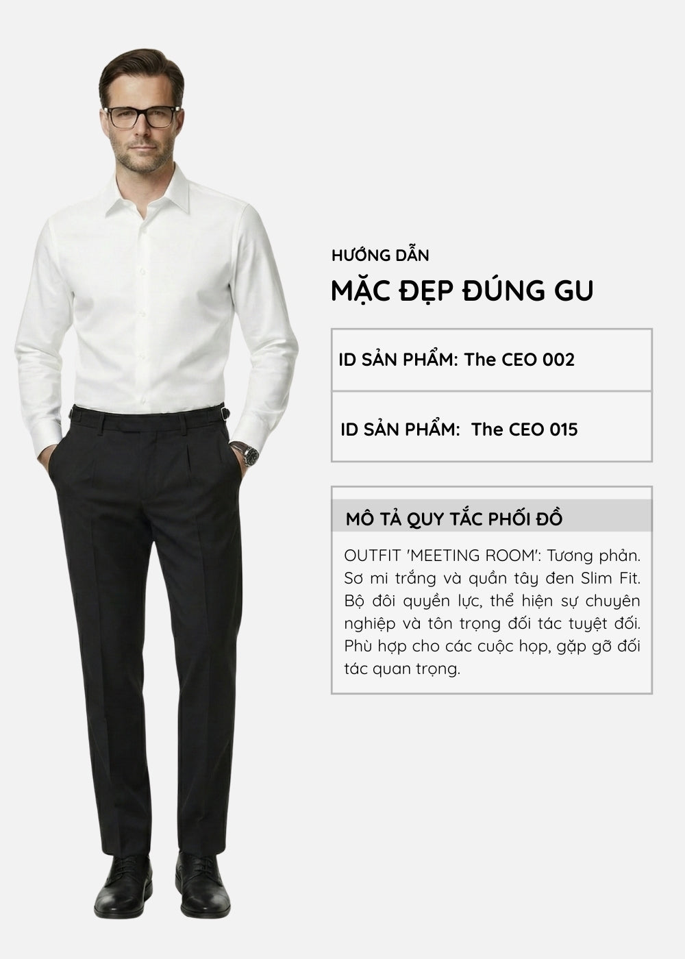 Quần Tây Smart Casual Mềm Ít Nhăn Lưng Tùy Chỉnh The CEO 015 Đen