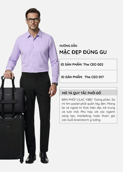 Quần Tây Smart Casual EasyCare™ Ít Nhăn Lưng Tùy Chỉnh The CEO 017 Đen