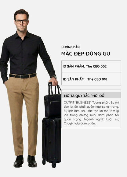 Quần Tây Smart Casual Ít Nhăn The CEO 018 Nâu