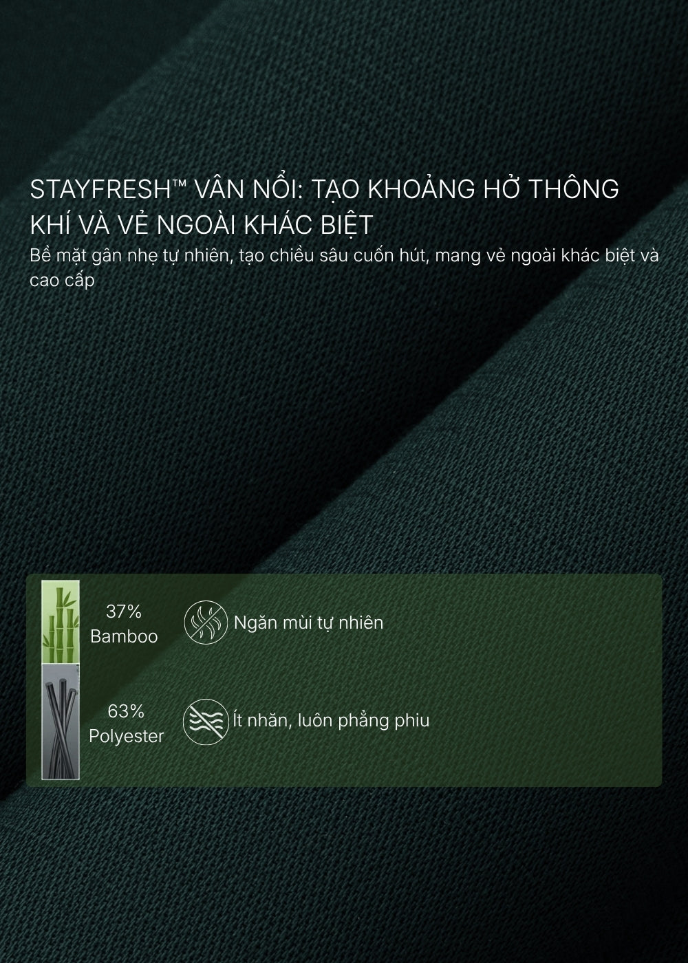Áo Sơ Mi Tay Dài Sợi Tre Dệt Xước Tự Nhiên StayFresh™ Mặc Nhẹ Tênh Khử Mùi The CEO 009 Màu Trắng Dáng Ôm Vừa F2