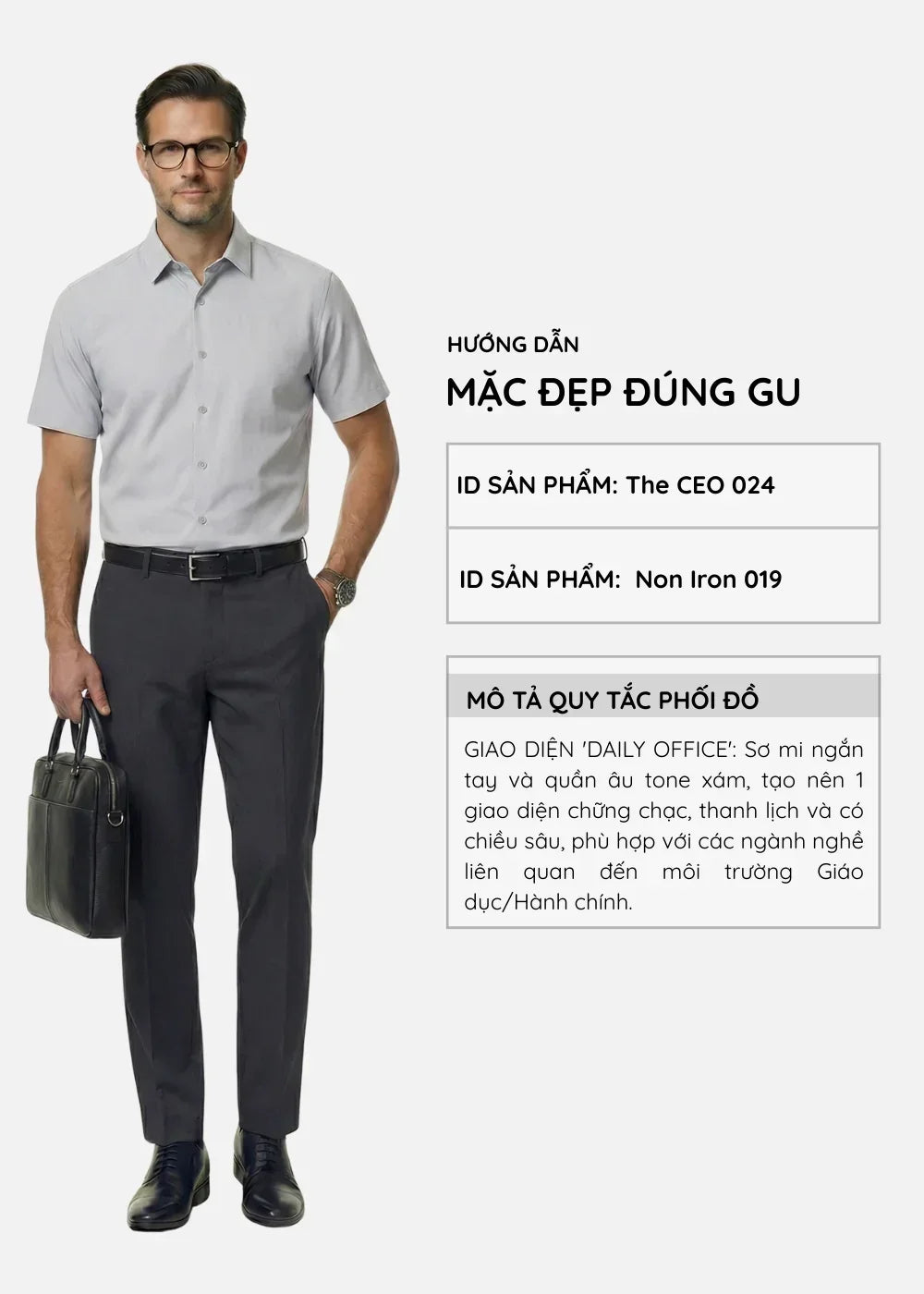 Quần Tây Casual EasyCare™ Ít Nhăn Non Iron 019 Xám Đậm