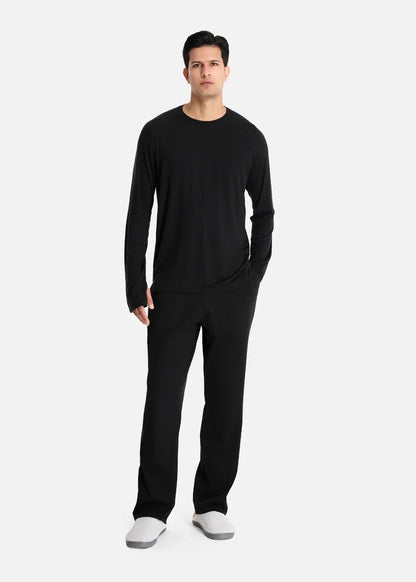 Áo Thun Tay Dài CloudTouch™ Siêu Mềm Mịn Tay Xỏ Ngón The Homebody 001 Đen