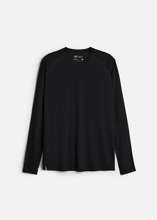 Áo Thun Tay Dài CloudTouch™ Siêu Mềm Mịn Tay Xỏ Ngón The Homebody 001 Đen