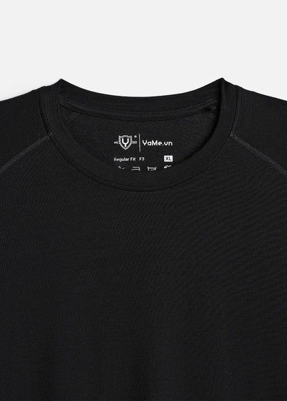 Áo Thun Tay Dài CloudTouch™ Siêu Mềm Mịn Tay Xỏ Ngón The Homebody 001 Đen