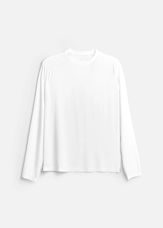 Áo Thun Tay Dài CloudTouch™ Siêu Mềm Mịn Tay Xỏ Ngón The Homebody 001 Trắng