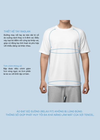 Áo Thun CloudTouch™ Êm Ái Thoát Nhiệt Đa Điểm The Homebody 002 Trắng