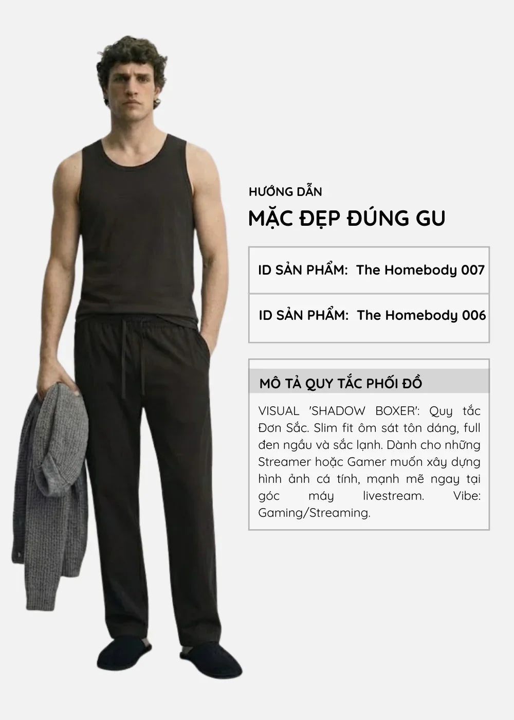 Áo Thun Tank Top AirDry™ Êm Ái Thoát Nhiệt The Homebody 007 Đen