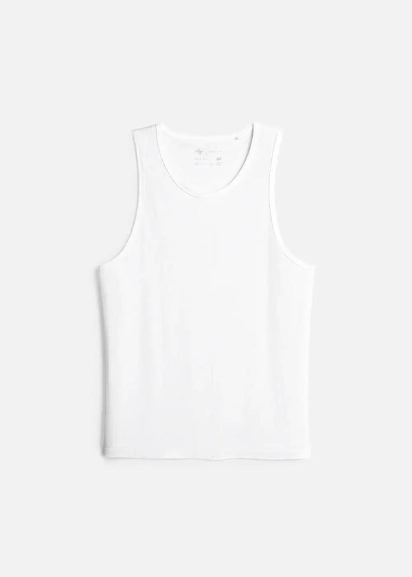 Áo Thun Tank Top AirDry™ Ôm Gọn Cơ Vải Êm Da Tản Nhiệt Tốt The Homebody 007 Màu Trắng Dáng Ôm Vừa F2