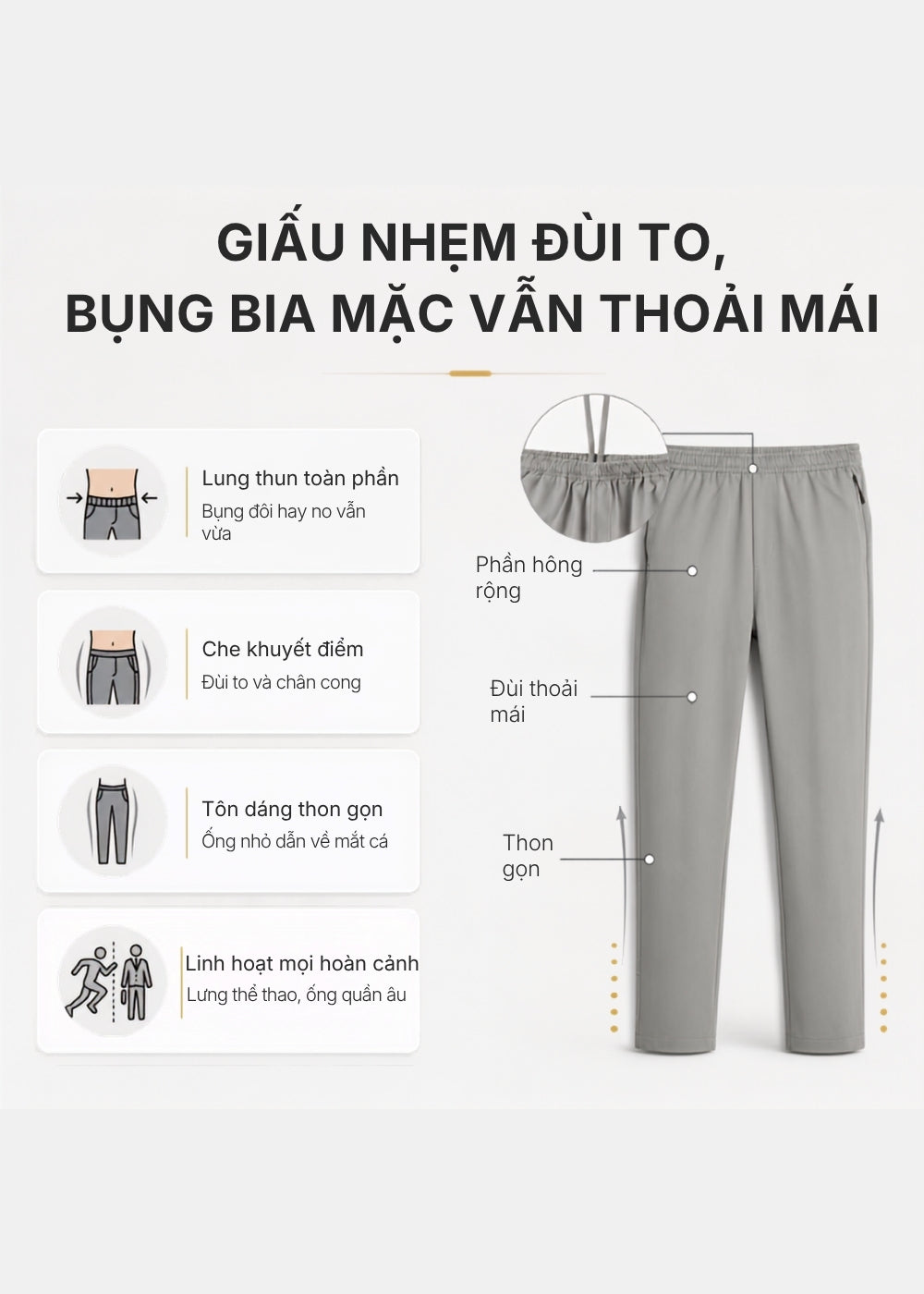 Quần Easy Pant Regular Fit AirDry™ Tôn Dáng Vải Nhẹ Tản Nhiệt Tốt The Minimalist 003 Màu Nâu Nhạt Dáng Vừa Vặn F3