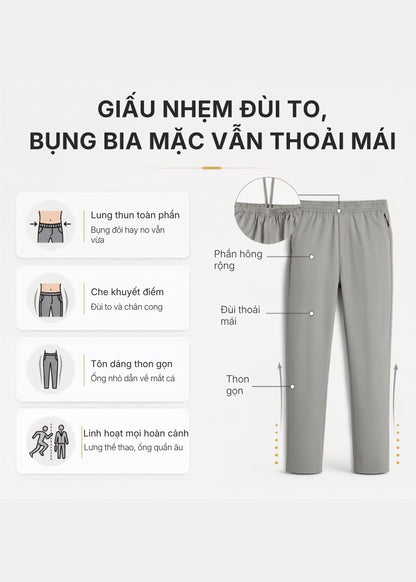 Quần Easy Pant Regular Fit AirDry™ Tôn Dáng Vải Nhẹ Tản Nhiệt Tốt The Minimalist 003 Màu Nâu Nhạt Dáng Vừa Vặn F3