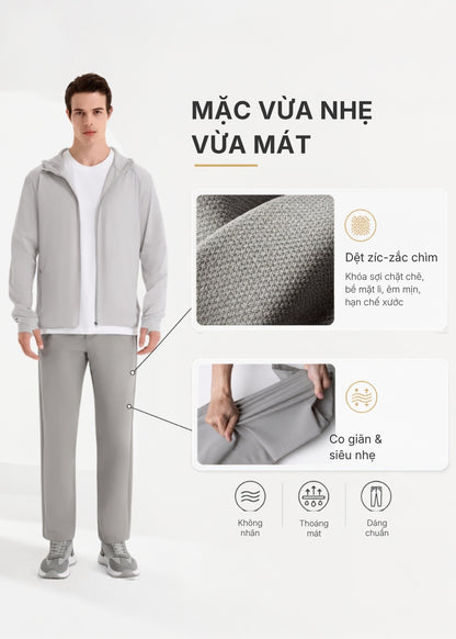 Quần Easy Pant Regular Fit AirDry™ Tôn Dáng Vải Nhẹ Tản Nhiệt Tốt The Minimalist 003 Màu Nâu Nhạt Dáng Vừa Vặn F3