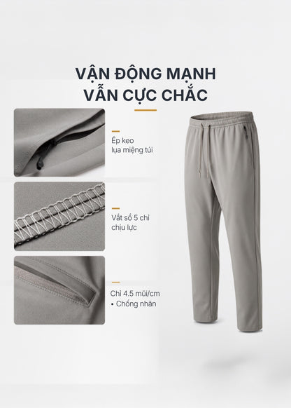 Quần Easy Pant Regular Fit AirDry™ Tôn Dáng Vải Nhẹ Tản Nhiệt Tốt The Minimalist 003 Màu Nâu Nhạt Dáng Vừa Vặn F3