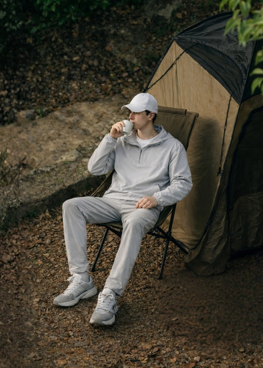 Áo Khoác Hoodie Khóa Kéo Tiện Lợi AirDry™ Vải Nhẹ Thoáng Da The Minimalist 004 Màu Xám Nhạt Dáng Ôm Vừa F2