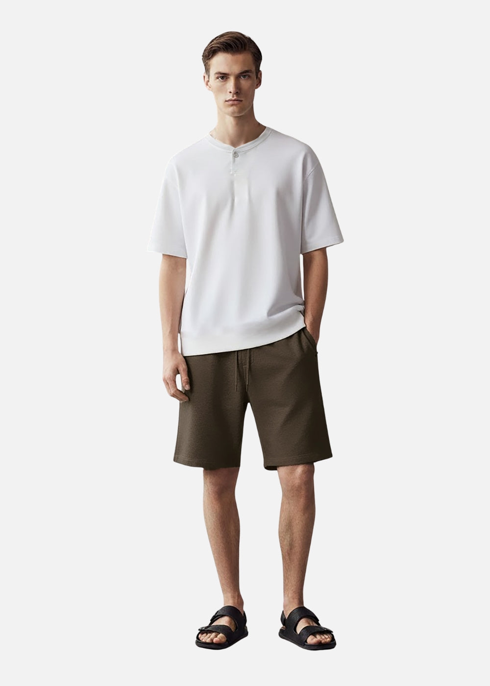 Quần Short Thun Mềm Mịn Mát The Minimalist 012 Nâu Đậm