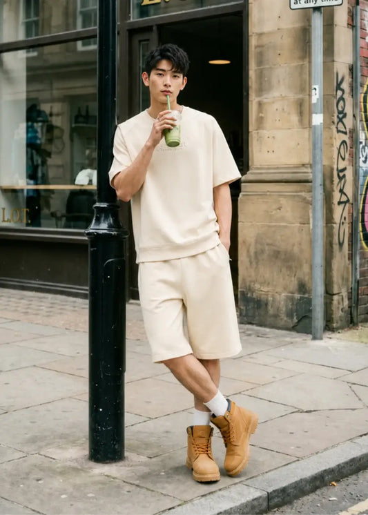 Quần Đùi Thun Mặc Mát Lạnh IceVibes™ Đáy Mở Rộng Thông Minh Thoải Mái The Minimalist 012 Màu Be Dáng Vừa Vặn F3