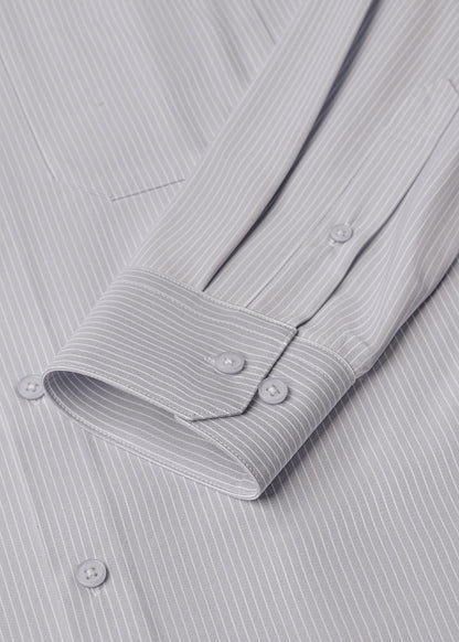 Áo Sơ Mi Tay Dài Công Sở AirDry™ Vải Sọc Siêu Nhẹ Thoáng The Minimalist 017 Màu Nâu Nhạt Dáng Vừa Vặn F3