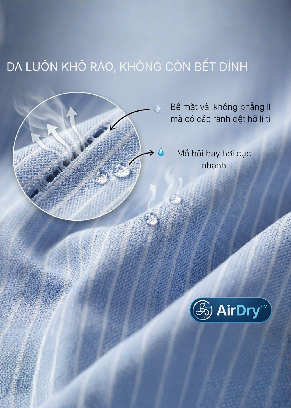 Áo Sơ Mi Tay Dài Công Sở AirDry™ Vải Sọc Siêu Nhẹ Thoáng The Minimalist 017 Màu Nâu Nhạt Dáng Vừa Vặn F3