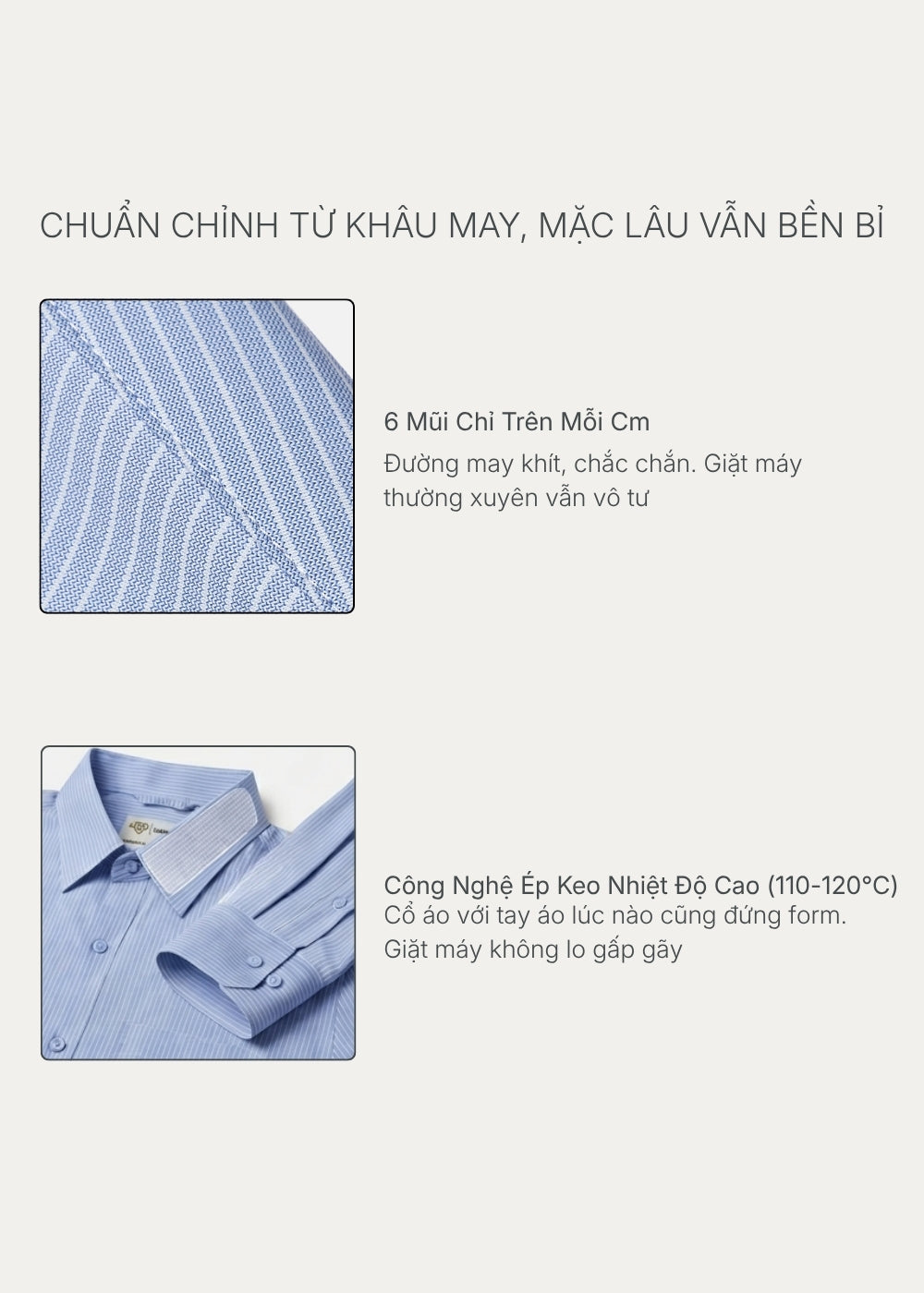 Áo Sơ Mi Tay Dài Công Sở AirDry™ Vải Sọc Siêu Nhẹ Thoáng The Minimalist 017 Màu Nâu Nhạt Dáng Vừa Vặn F3