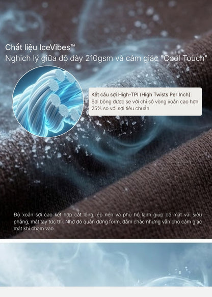 Quần Đùi Thun Giải Nhiệt Tức Thì IceVibes™ Thoát Mồ Hôi Nhanh The Minimalist 020 Màu Đen Dáng Ôm Vừa F2