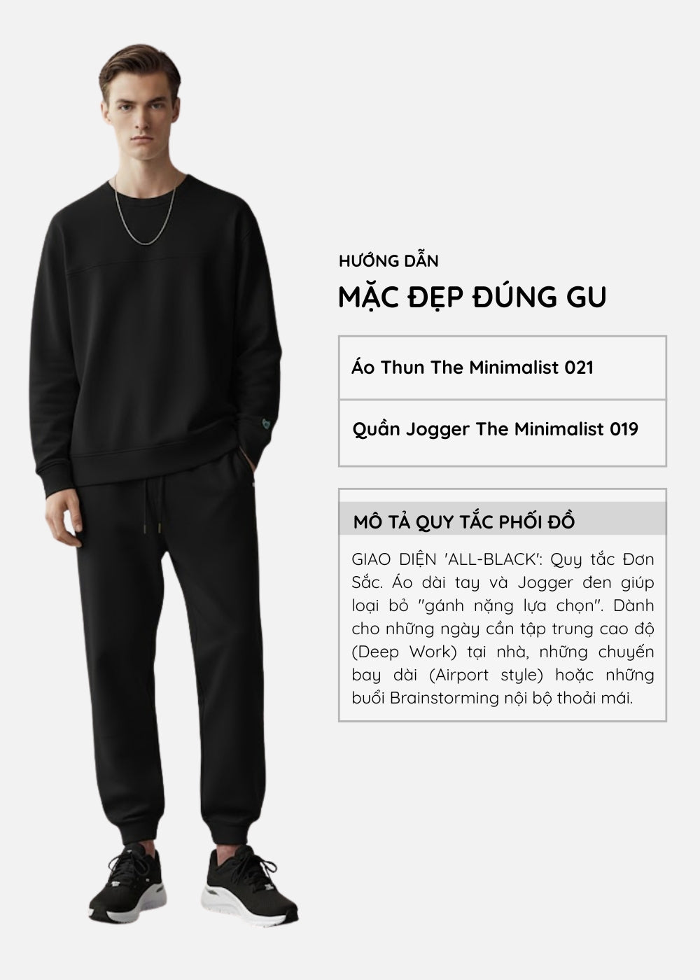 Quần Bo Ống IceVibes™ Vải Chạm Da Mát Mịn Co Giãn Thoải Mái The Minimalist 019 Màu Đen Dáng Vừa Vặn F3