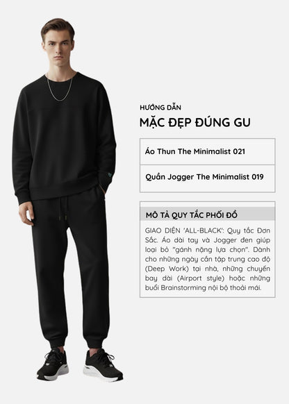Quần Bo Ống IceVibes™ Vải Chạm Da Mát Mịn Co Giãn Thoải Mái The Minimalist 019 Màu Đen Dáng Vừa Vặn F3