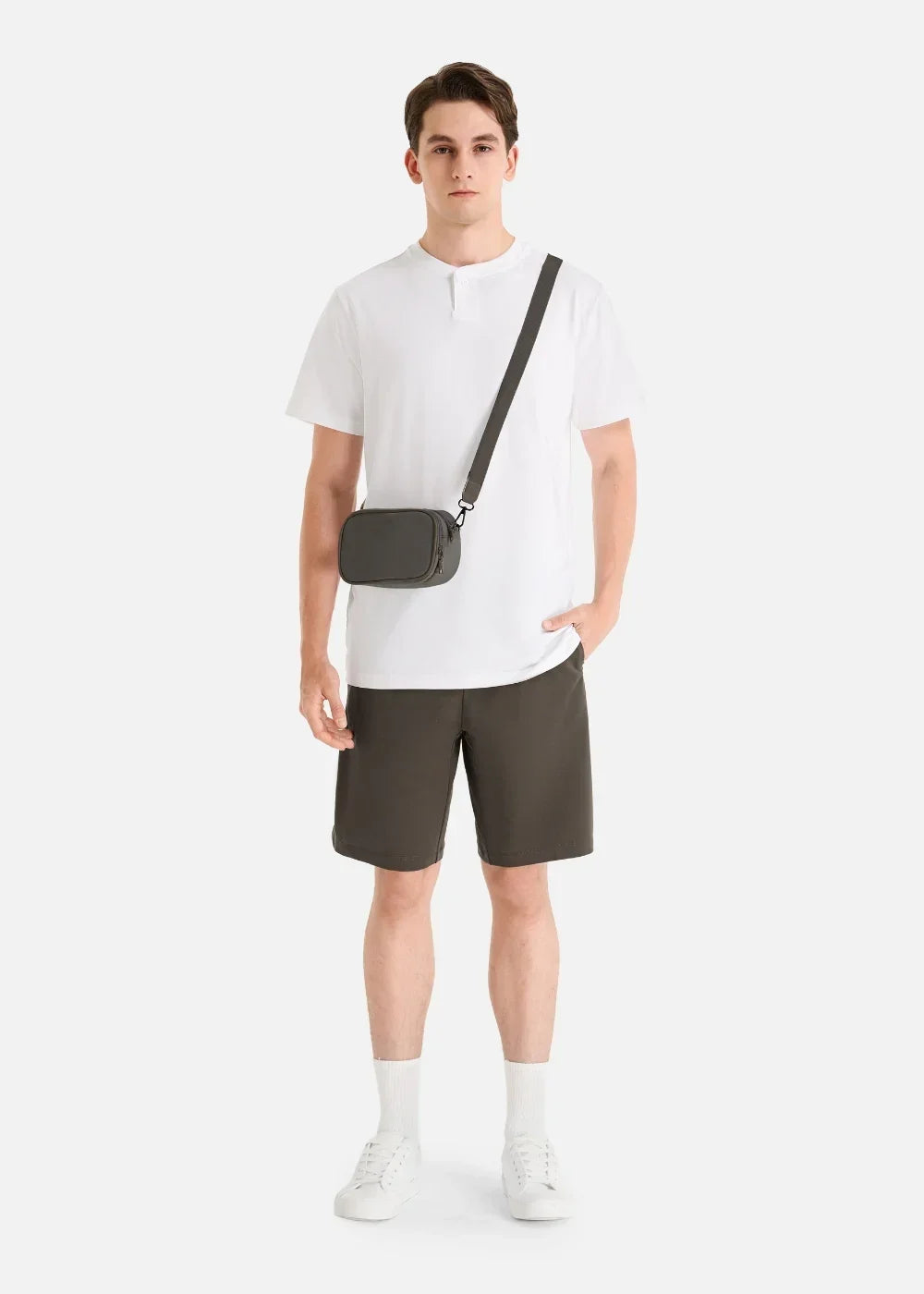 Áo Thun Cổ Trụ Thoát Mồ Hôi Mặc Siêu Mát IceVibes™ The Minimalist 022 Màu Trắng Dáng Ôm Vừa F2
