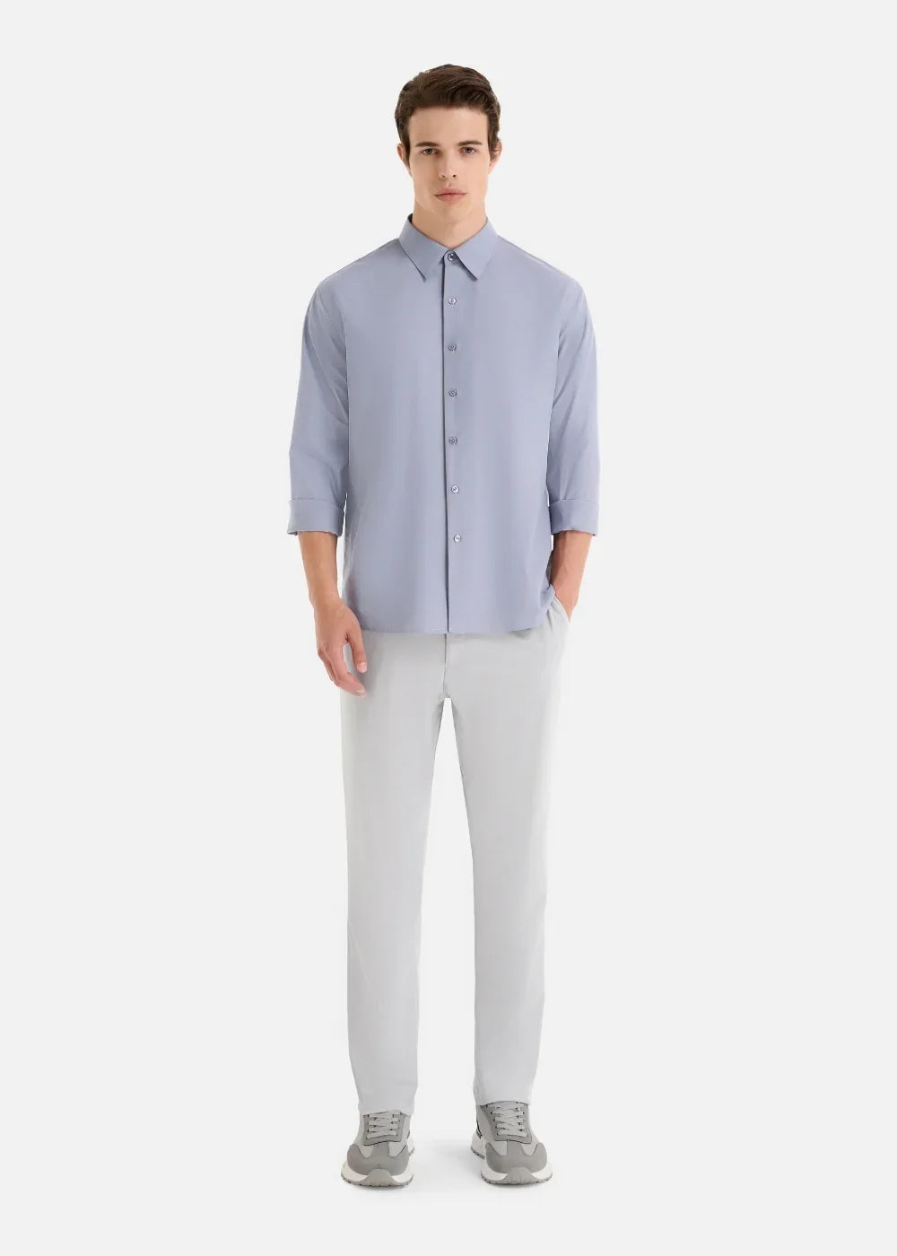 Áo Sơ Mi Tay Dài RainShield™ Trượt Nước Siêu Bền Nhẹ The Minimalist 024 Xám Nhạt